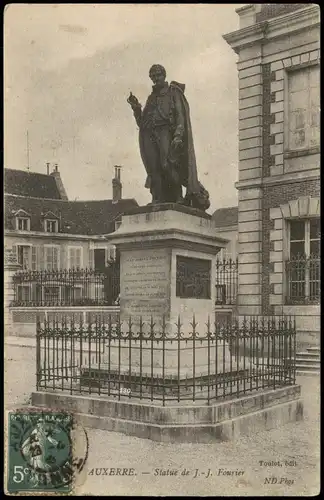 CPA Auxerre Denkmal Statue de J.-J. Fourier 1910