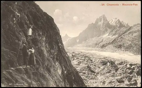 CPA Chamonix-Mont-Blanc Le Mauvais Pas; Umlandansicht 1910