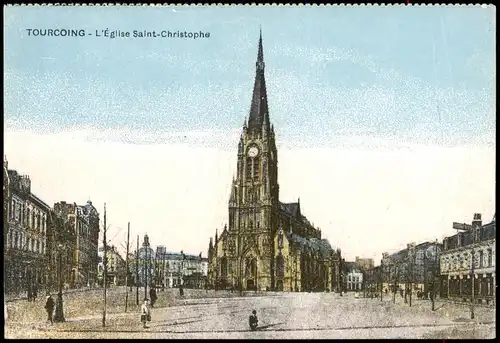 CPA Tourcoing Église Saint-Christophe, Kirche, Church 1917