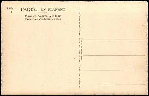 CPA Paris Place et colonne Vendôme 1930