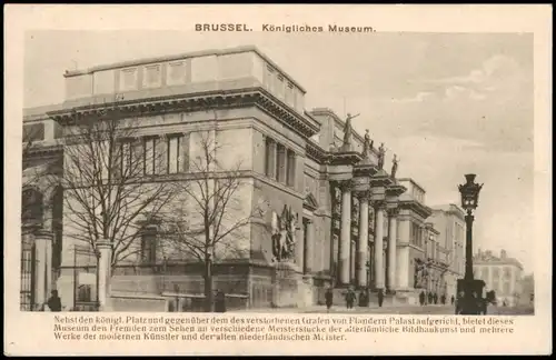 Postkaart Brüssel Bruxelles Museum 1916  gel. Roter Feldpoststempel