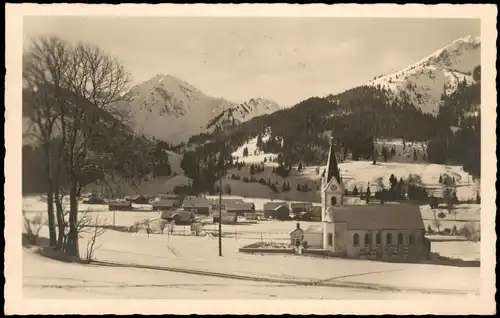 Ansichtskarte Schattwald Bscheisser u. Wannenjoch im Winter 1933