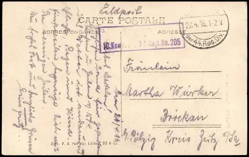 Postkaart Brüssel Bruxelles Königliche Palast 1916  gel. Feldpoststempel WK1