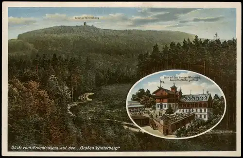 Ansichtskarte Schmilka 2 Bild Großer Winterberg, Wirtschaft 1922