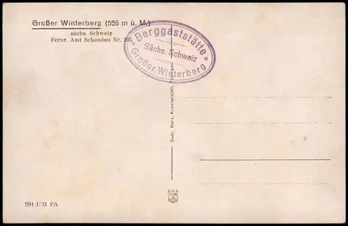 Ansichtskarte Schmilka 2 Bild Großer Winterberg, Wirtschaft 1922