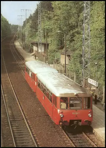 Ansichtskarte  "Abseits der Magistralen" Schienenbus Verkehr Eisenbahn 1985