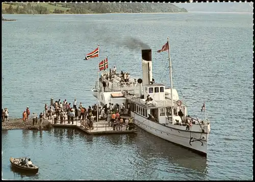 Norwegen Norge Skibladner Hjuldamperen   Eidsvoll Schiffsanlegestelle 1975