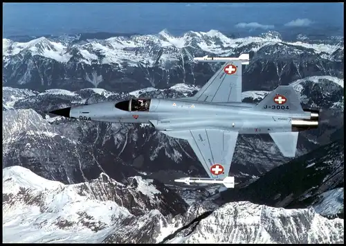 F-5 E Tiger II über Diemtigtal Militär Jet Flugzeug Schweiz 2000