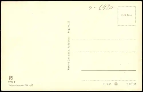 Ansichtskarte Rudolstadt Straße, Schloß, Totale 1957