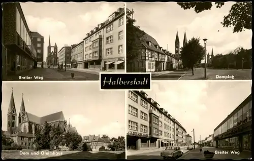 Ansichtskarte Halberstadt Domplatz, Breiter Weg 1966