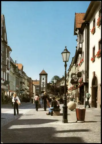 Villingen-Schwenningen Rietstraße mit Riettor,  Fußgängerzone 1980