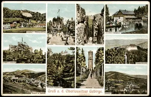 Ansichtskarte Jonsdorf Oberlausitzer Gebirge - Mehrbild 1912