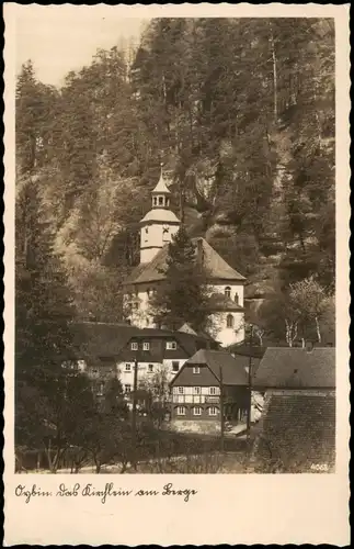 Ansichtskarte Oybin Stadtpartie - Heiratskirche 1935
