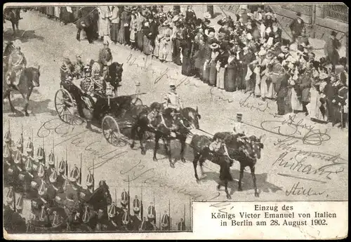 Ansichtskarte Berlin Einzug des Königs Victor Emanuel von Italien 1902