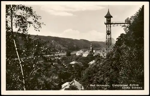 Ansichtskarte Bad Schandau Elektrischer Aufzug. 1928