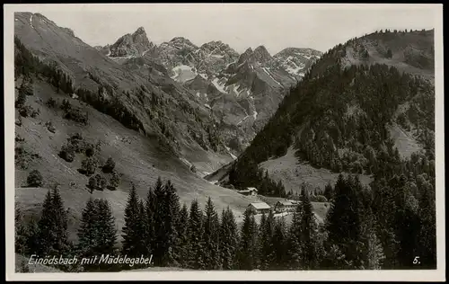 Einödsbach-Oberstdorf (Allgäu) Einödsbach mit Mädelegabel. 1938