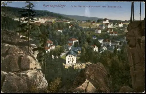 Postcard Mariental-Schreiberhau Szklarska Poręba mit Rabenstein 1913