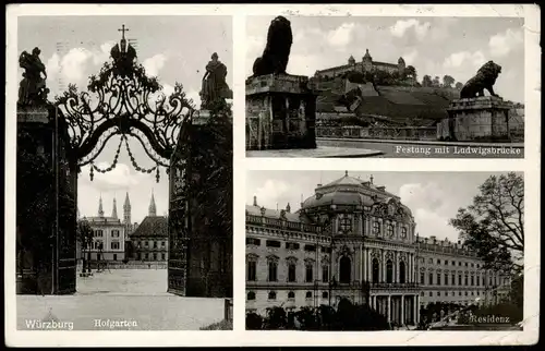 Ansichtskarte Würzburg Residenzschloß - 3 Bild 1934