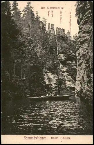 Postcard Jonsdorf (CZ) Janov Edmundsklamm - Kammgruppe - Boot 1912