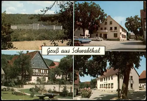 Ansichtskarte Schwabthal (Schwabtal) 4 Bild: Gasthaus, Straßen 1982