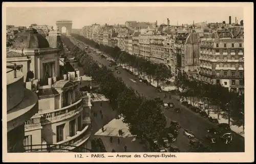 CPA Paris Avenue des Champs-Elysées Strassen Panorama 1940