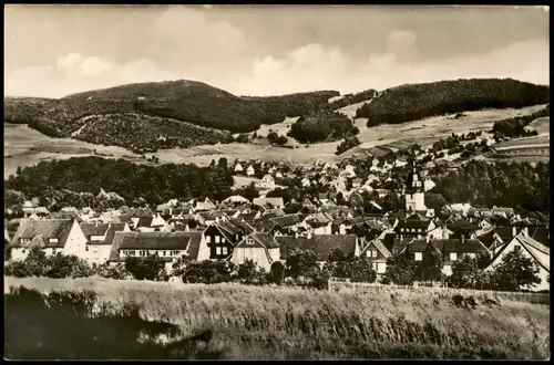 Steinbach-Hallenberg Panorama-Blick mit Ortsmitte, Kirche mit Erbstal 1959