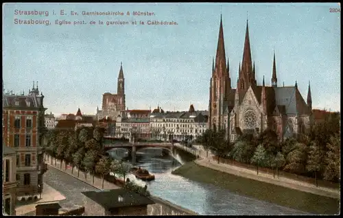 CPA Straßburg Strasbourg Ev. Garnisonkirche 1912