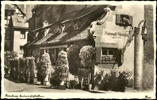 Ansichtskarte Nürnberg Bratwurstglöcklein / St. Moritz Kapelle 1955