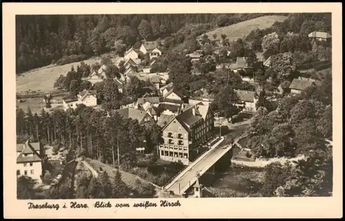 Ansichtskarte Treseburg Blick vom weißen Hirsch 1955