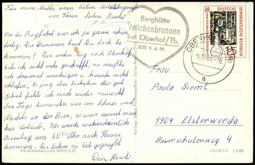 Ansichtskarte Oberhof (Thüringen) Kanzlersgrund - Schanze am Rennsteig 1965