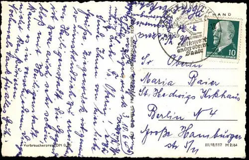 Ansichtskarte Ziegenrück/Saale Panorama-Ansicht Totalansicht 1964