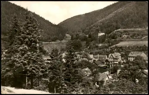 Ansichtskarte Sitzendorf Panorama-Ansicht, Ortsteilansicht 1968