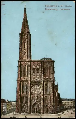 CPA Straßburg Strasbourg Cathédrale/Münster 1914