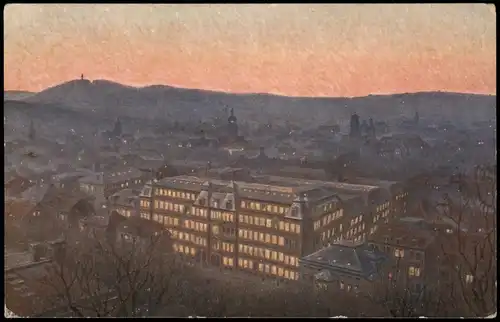 Ansichtskarte Stuttgart Abendstimmung Dt. Versicherungsverein - Stadt 1916