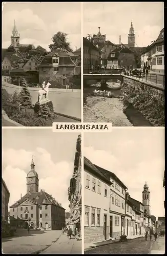 Ansichtskarte Bad Langensalza DDR Mehrbildkarte mit 4 Ortsansichten 1959
