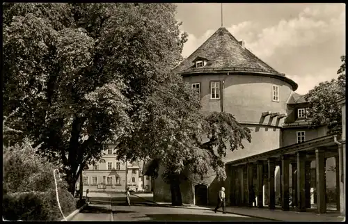 Ansichtskarte Weimar Goetheplatz mit rundem Turm (Kasseturm) 1958