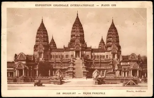 CPA Paris Exposition Coloniale Internationale Ankor Vat 1931