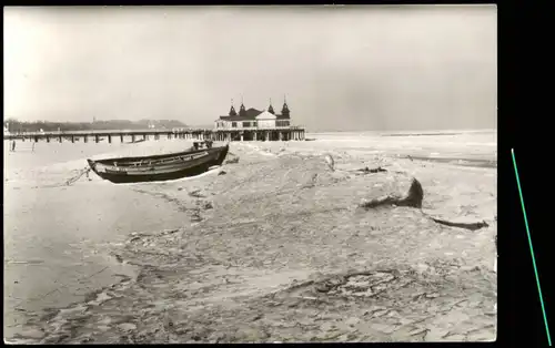 Ansichtskarte Ahlbeck (Usedom) Seebrücke im Winter 1985