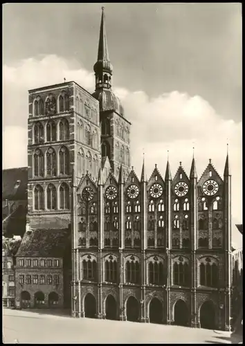 Ansichtskarte Stralsund Rathaus 1966