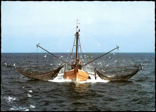 Ansichtskarte  Krabbenkutter an der Nordsee 1976/1979