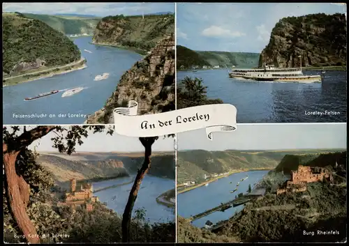 Ansichtskarte Sankt Goar Rheintal an der Loreley 4B Rheinschiff 1971