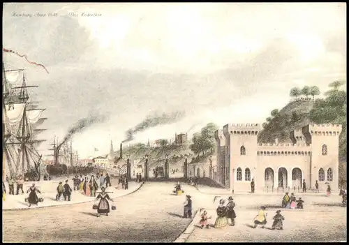 Ansichtskarte Hamburg Hafen - Reproduktion 1848 REPRO