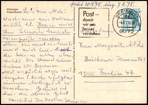 Postkaart Vlissingen Hafen - Fischerboote 1978