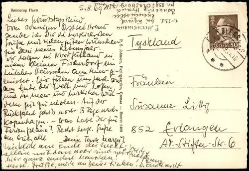 Postcard Bønnerup Strand Hafen - Fischerboote 1979