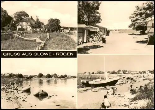 Ansichtskarte Glowe Fischerhaus, Kiosk, Strand 1970