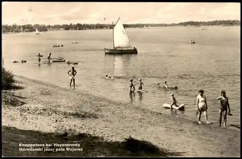 Groß Särchen-Lohsa Łaz Knappensee, Strandleben - Segelboot 1963