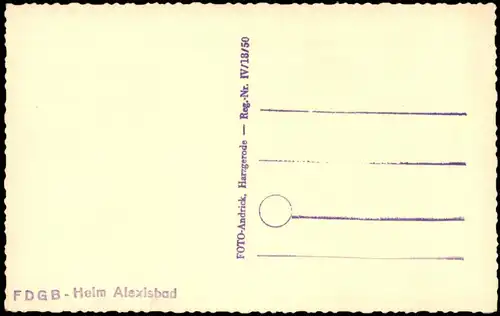 Ansichtskarte Alexisbad-Harzgerode FDGB - Heim 1950