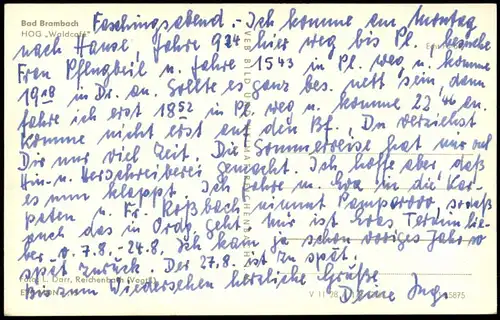 Ansichtskarte Brambach HOG Waldcafe 1978