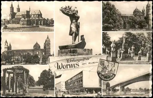 Ansichtskarte Worms Dom, Kirche, Denkmal 1963