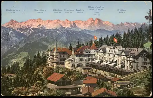 Ansichtskarte Rigi Kaltbad-Weggis Panorama mit Berner Alpen 1915